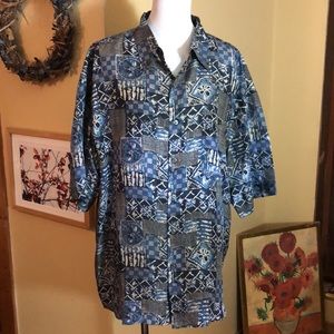 Vtg SUMMA SILK Size XL Hawaiian Button-Front Pocket 100% Silk Graphic Floral NEW